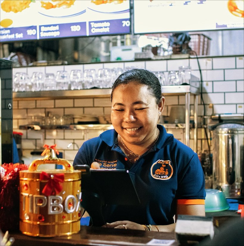 A friendly welcome at the counter